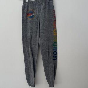 Aviator Nation Charcoal Joggers with Vibrant Logo